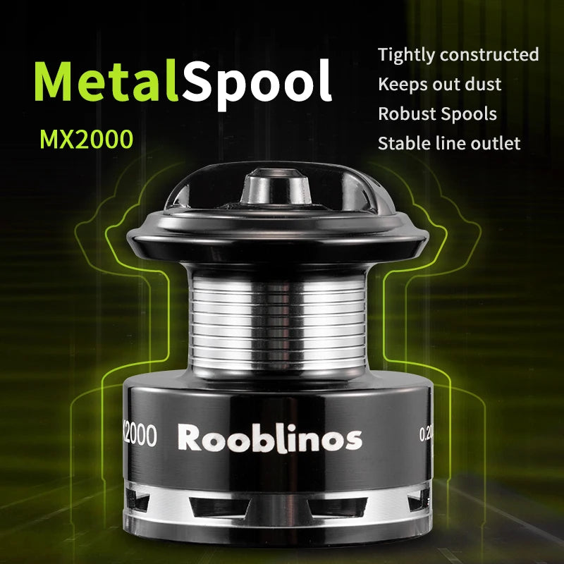 Rooblinos MX Spinning Fishing Reel 5.2:1 Gear Ratio 2+1BB Lightweight Smooth Drag Anti-Reverse for Saltwater Freshwater