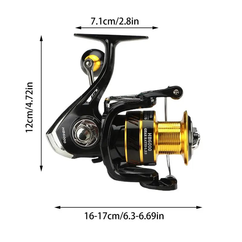 5:2:1 Speed Spinning Fishing Reel 2000-7000 Series Sea Rod Fishing Reel Lightweight Saltwater Sea Pole Wheel Fishing Supplies