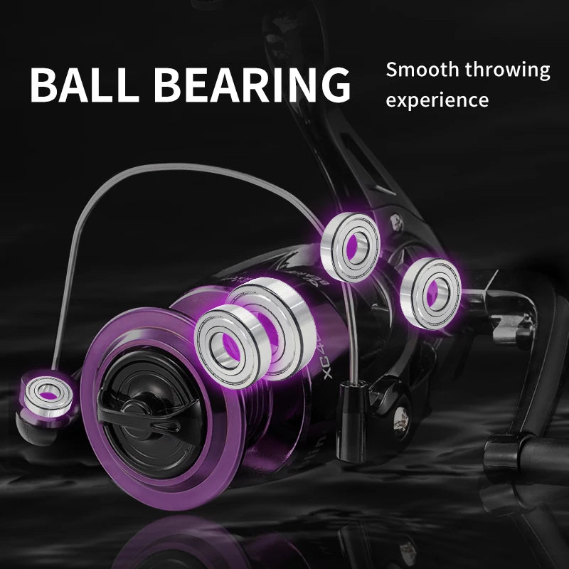 ROOBLINOS XC Spinning Reel 1000-5000 - 5.2:1 Gear Ratio, 10+1 Bearings, Lightweight Graphite Body, Left/Right-Hand Design