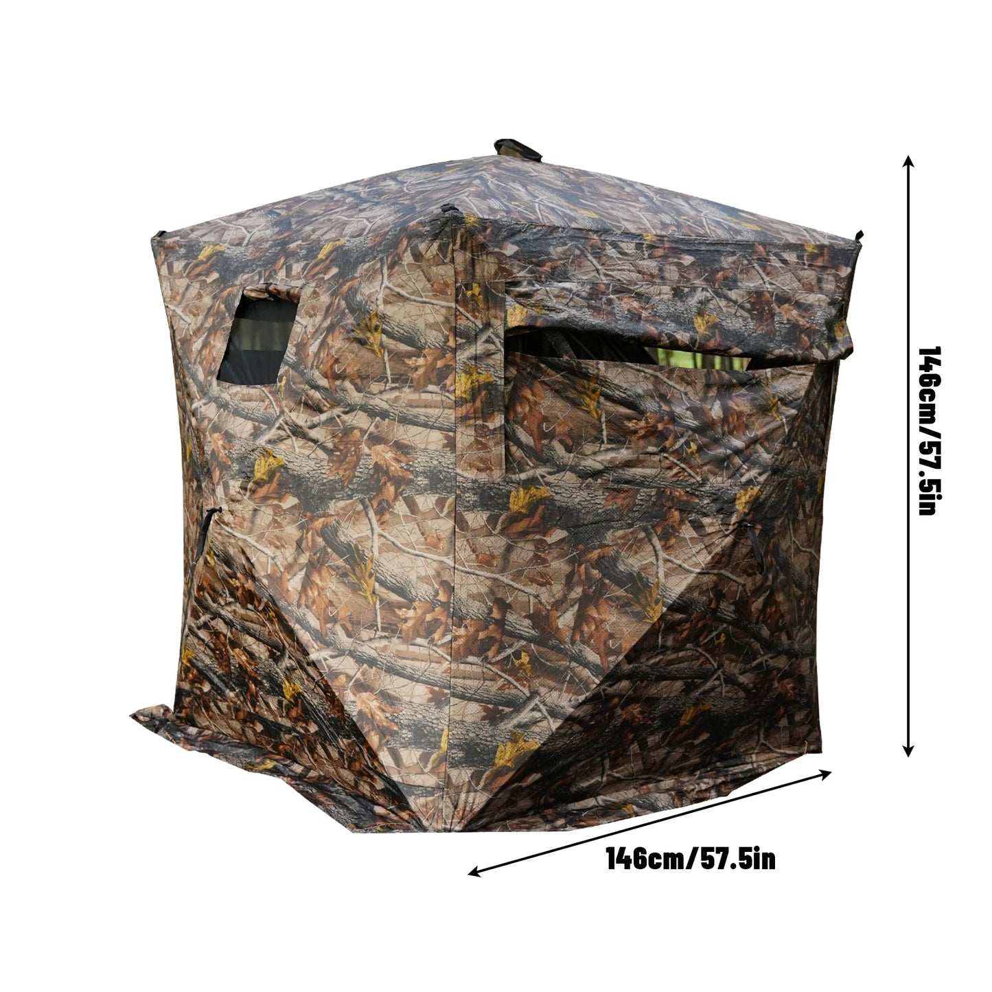 All-Terrain 360° See-Through Hunting Blind, Camouflage Pop-Up Tent for 2-3 Persons with Carry Bag