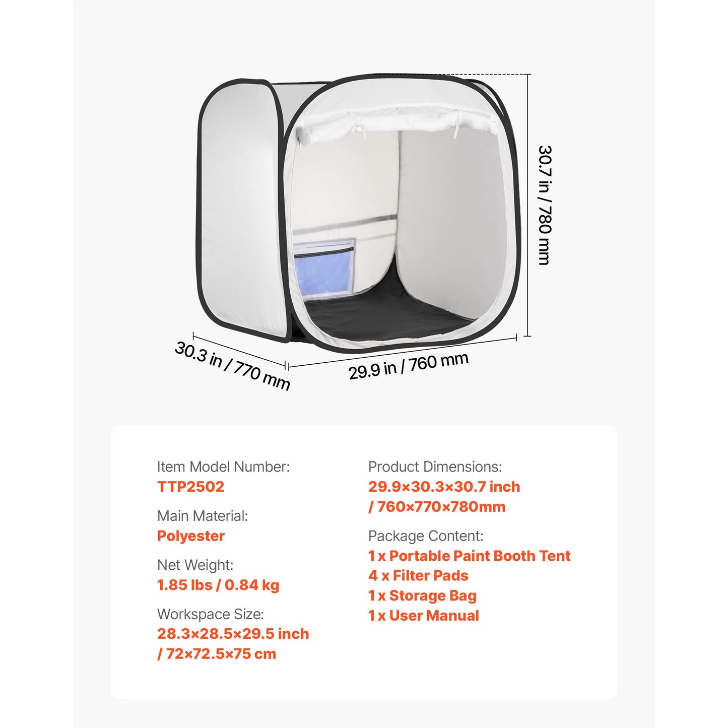 SucceBuy Portable Paint Booth Tent Painting Tent Station Spray Shelter w Built-in Floor Large Space Oxford Spray Painting Tents