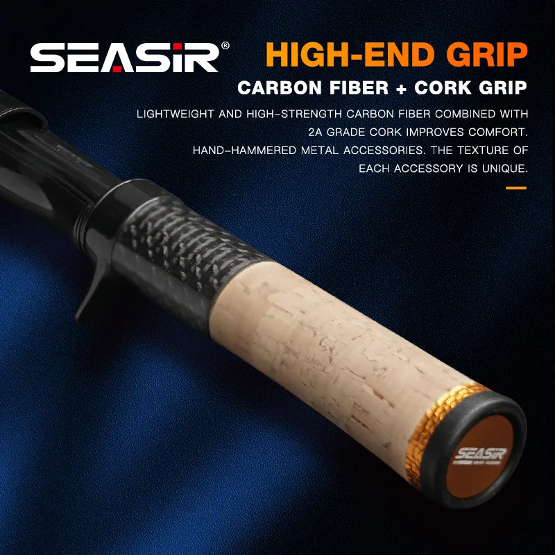 Seasir Silent Stream Spining Baitcasting Fishing Rod Carbon Fiber UL Power 1.53/1.65M Spinning Casting Lure Rods 4 Sections