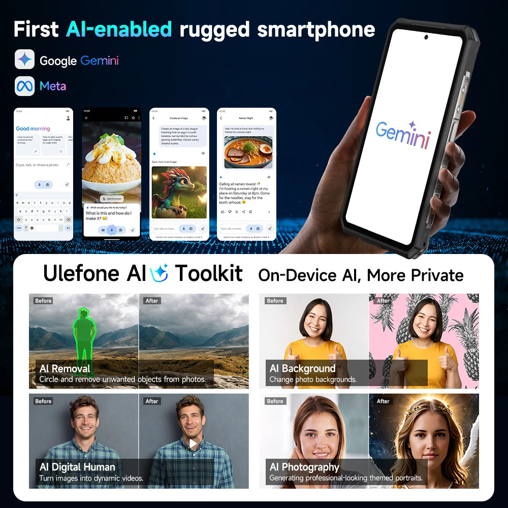 Ulefone Armor 28 Ultra 5G AI Thermal Imaging Rugged Phone 1TB ROM 32GB RAM Dimensity 9300+ Android AMOLED 6.67" Smartphone