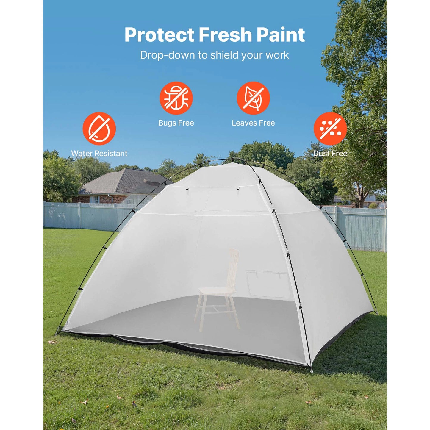 SucceBuy Portable Paint Booth Tent Painting Tent Station Spray Shelter w Built-in Floor Large Space Oxford Spray Painting Tents